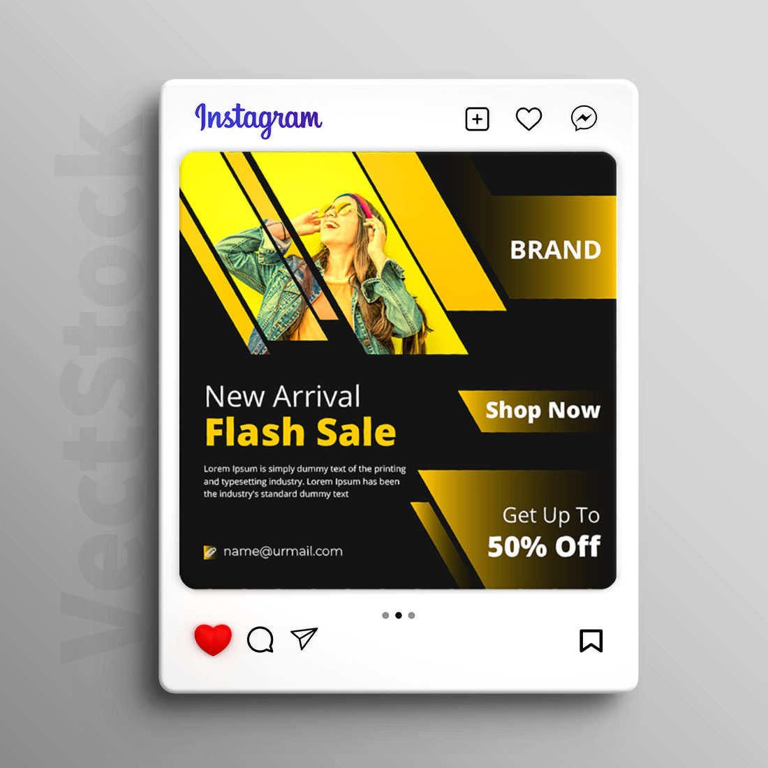 New arrival flash sale social media Instagram post and banner template design cover image.