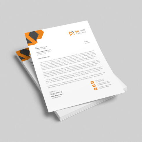 Modern Corporate business company letterhead cover image.