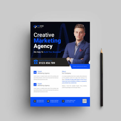 Marketing agency flyer template cover image.