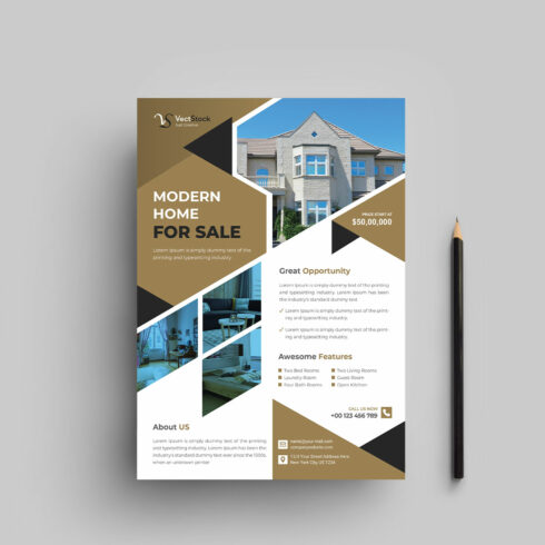 Real estate flyer design cover image.