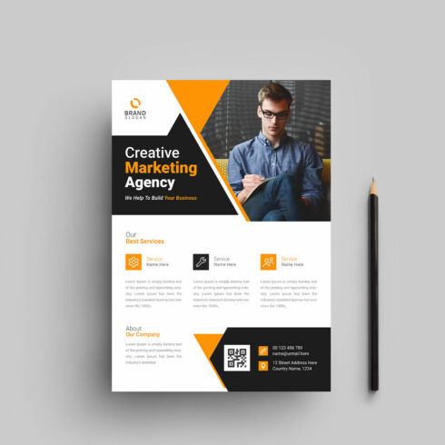 Creative and modern business marketing flyer design template cover image.