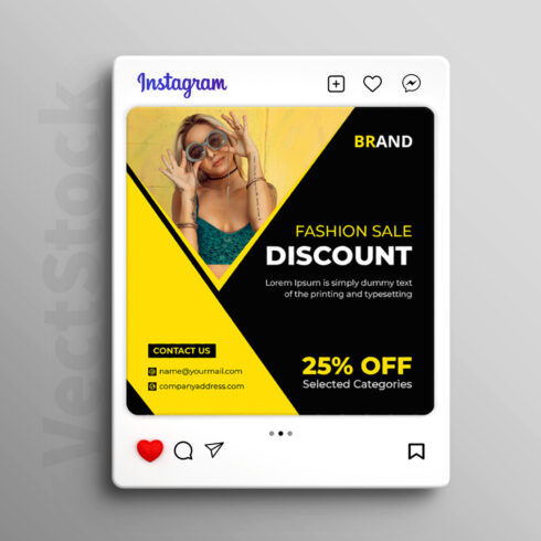 Discount social media Instagram post and banner template design cover image.