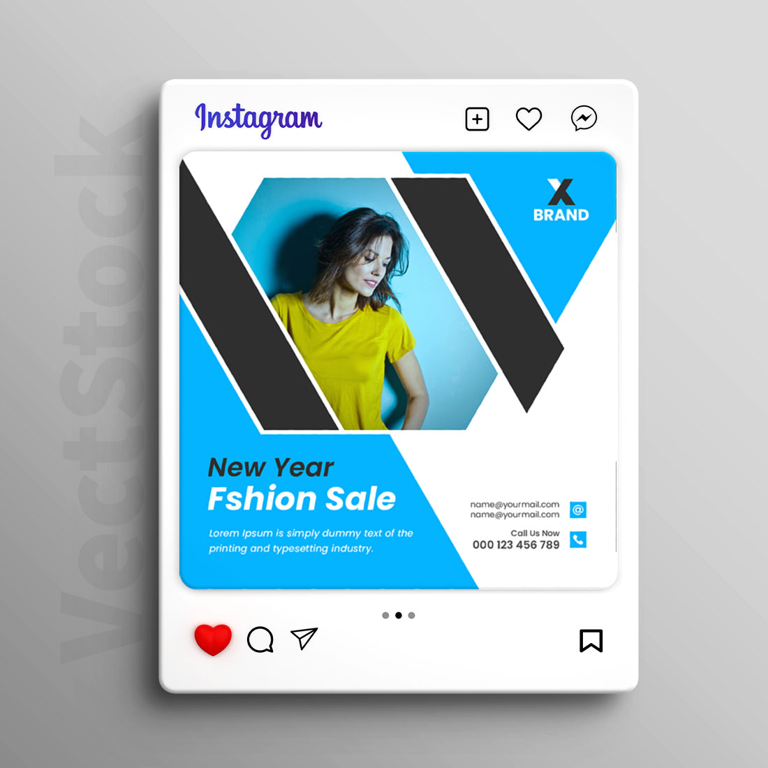 Yew year fashion sale social media Instagram post and banner template design cover image.