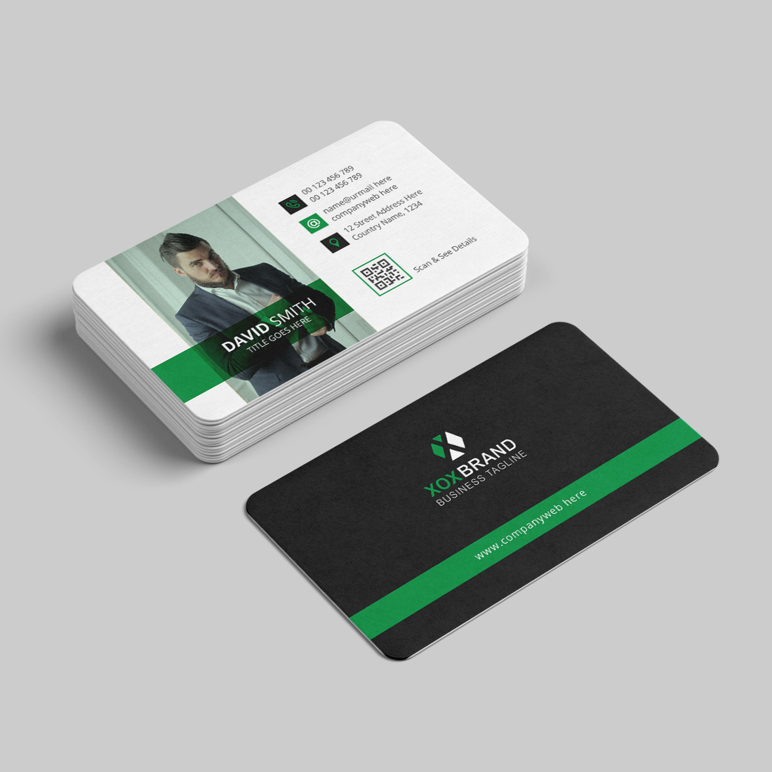 Clean and minimalist business card design preview image.