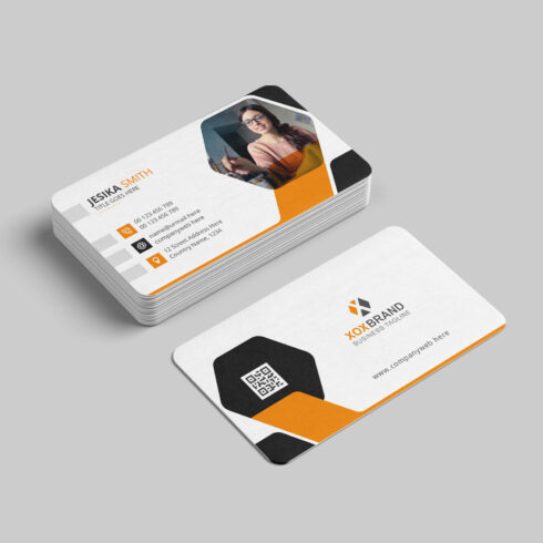 Modern business card design template cover image.
