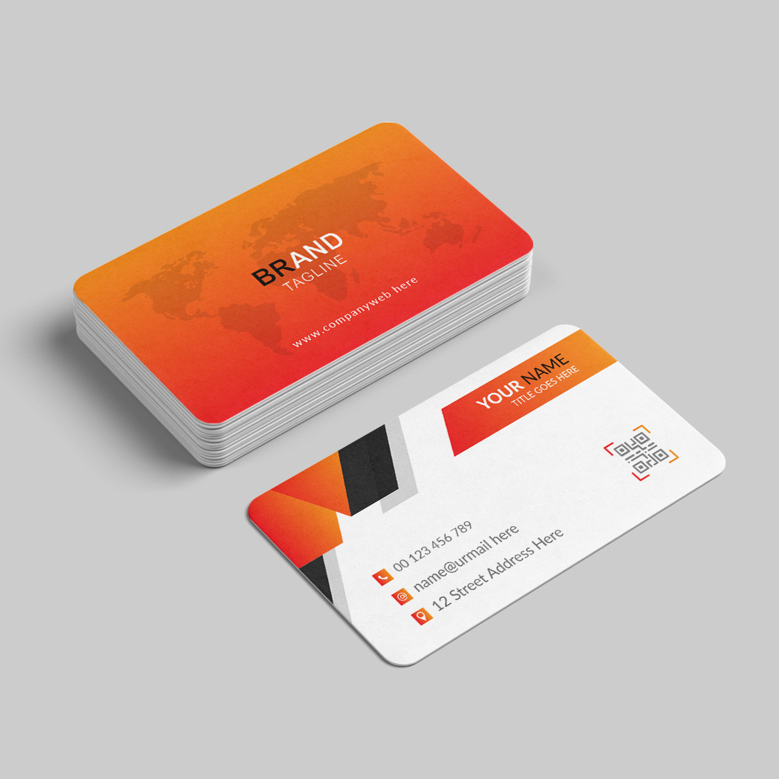 Clean business card design template preview image.
