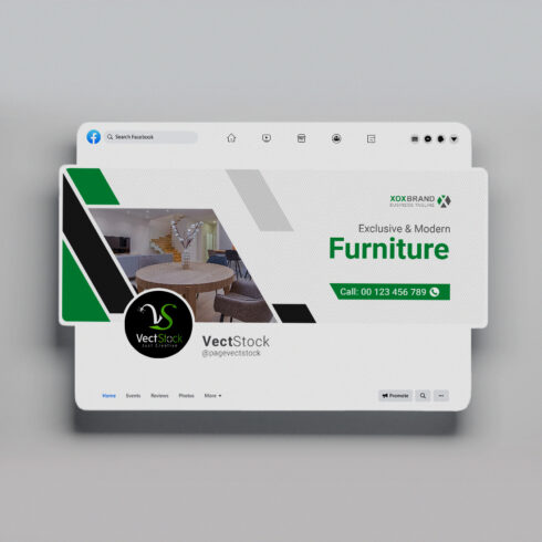 Furniture facebook cover page template cover image.