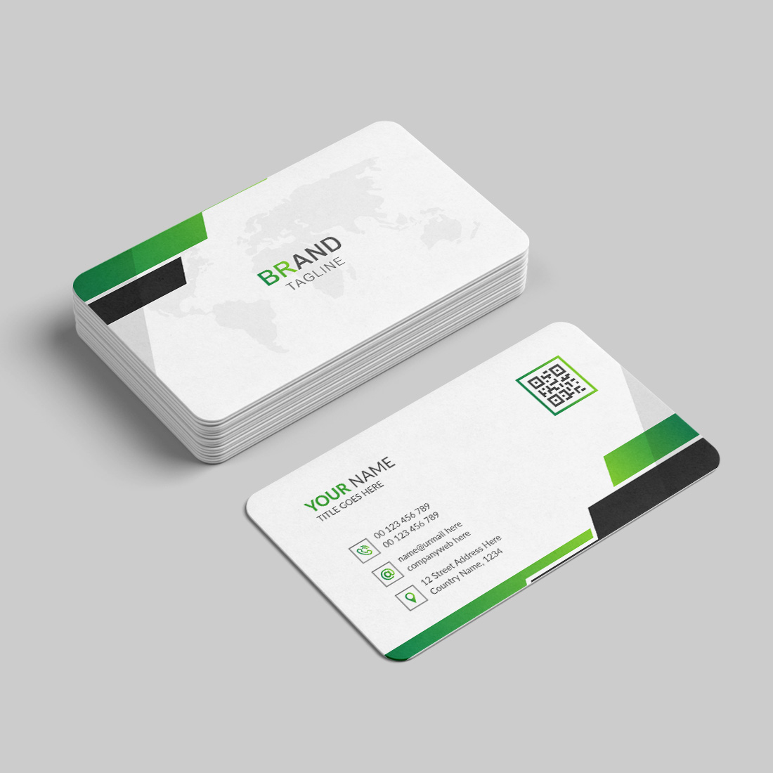 Modern and clean professional business card template preview image.