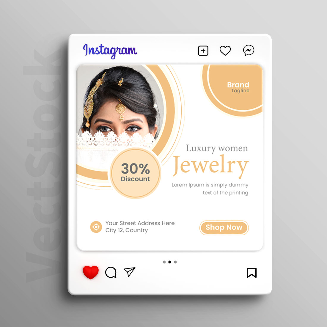 Jewelry sale social media instagram post web banner preview image.