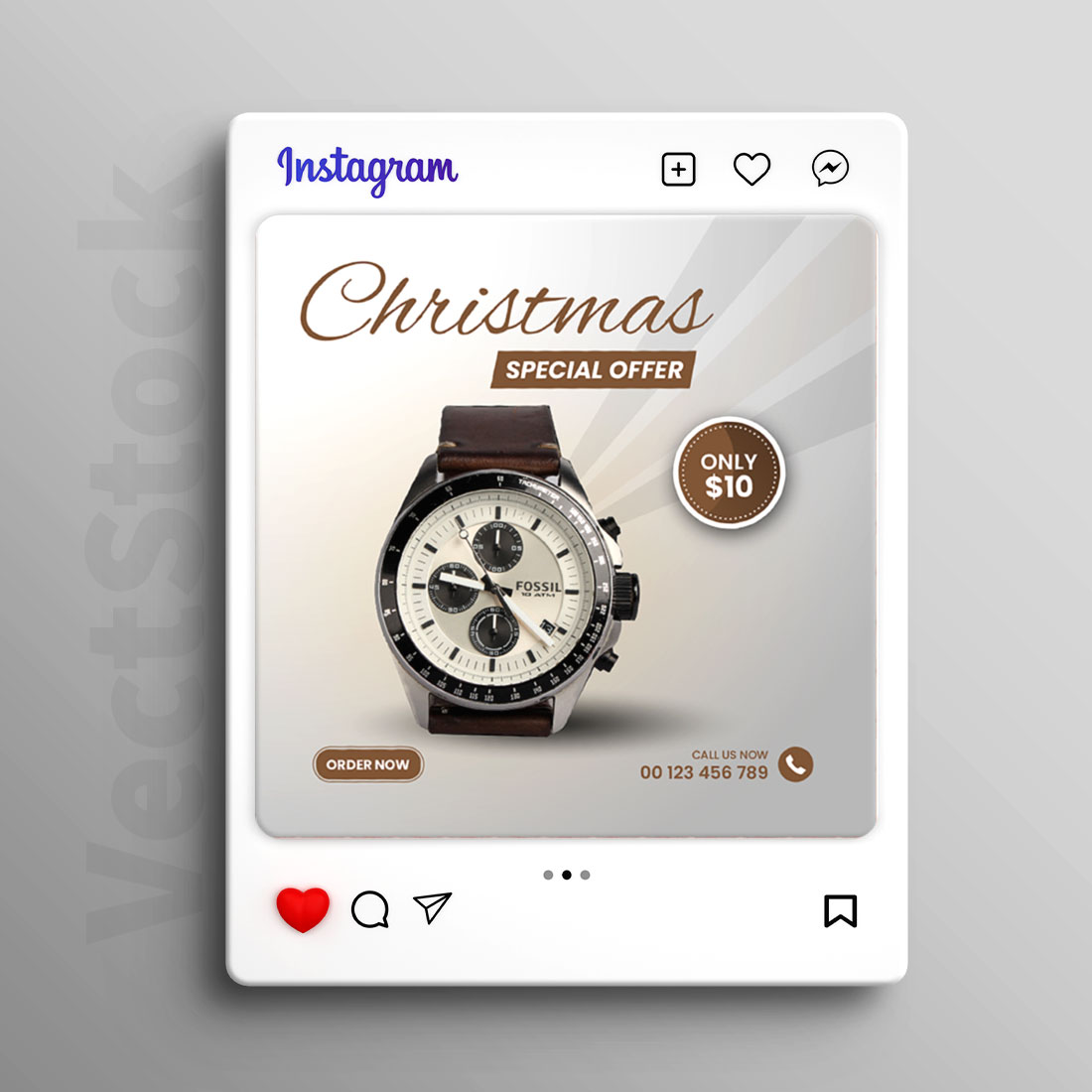Watch sale social media Instagram post banner template preview image.
