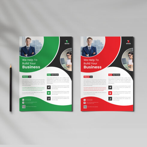 Business flyer design template cover image.