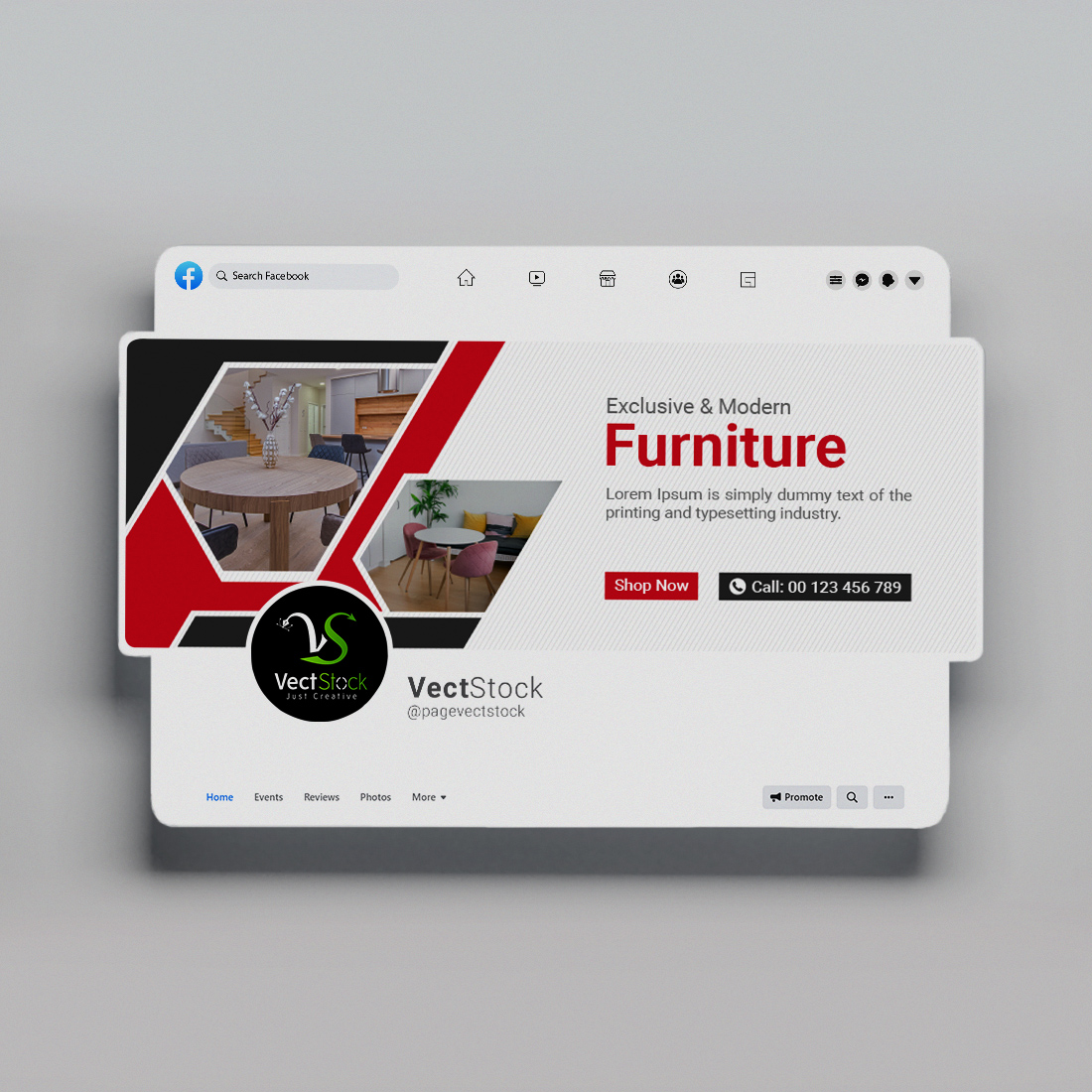 Furniture sale facebook cover template cover image.