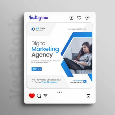 Business social media Instagram post and banner template cover image.