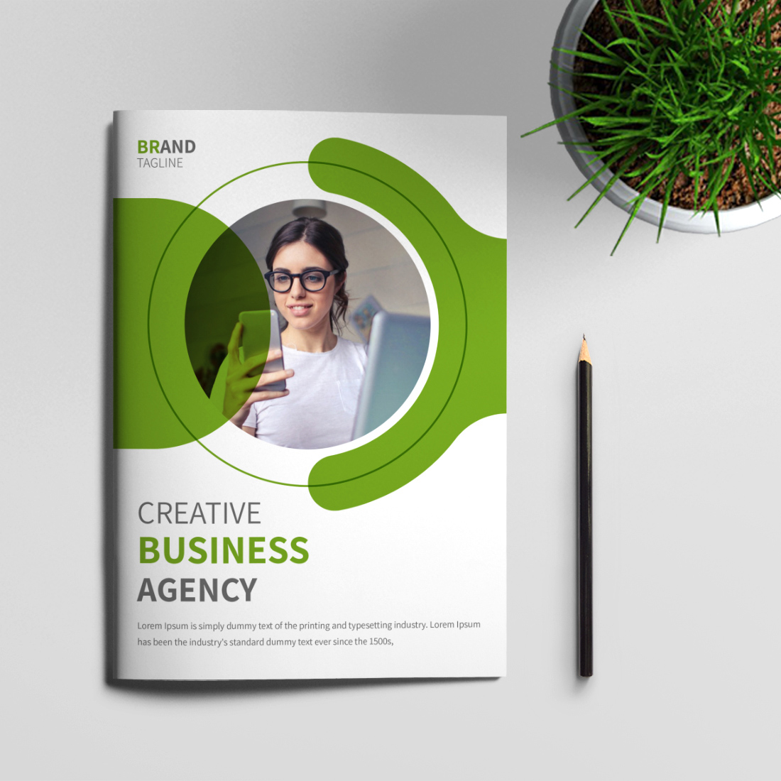 Pages Company Profile Brochure Design Template cover image.