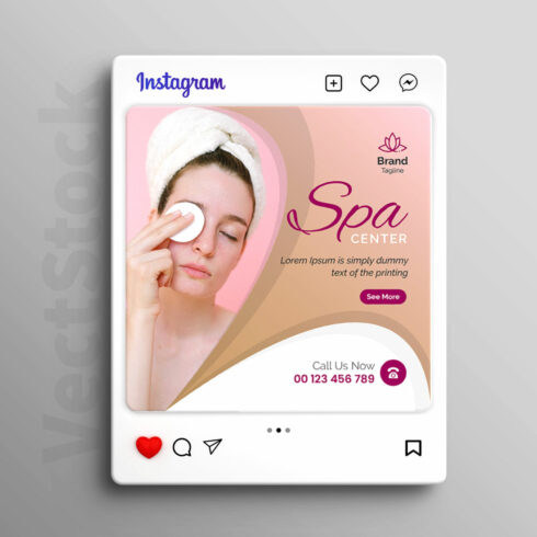Beauty spa instagram post cover image.