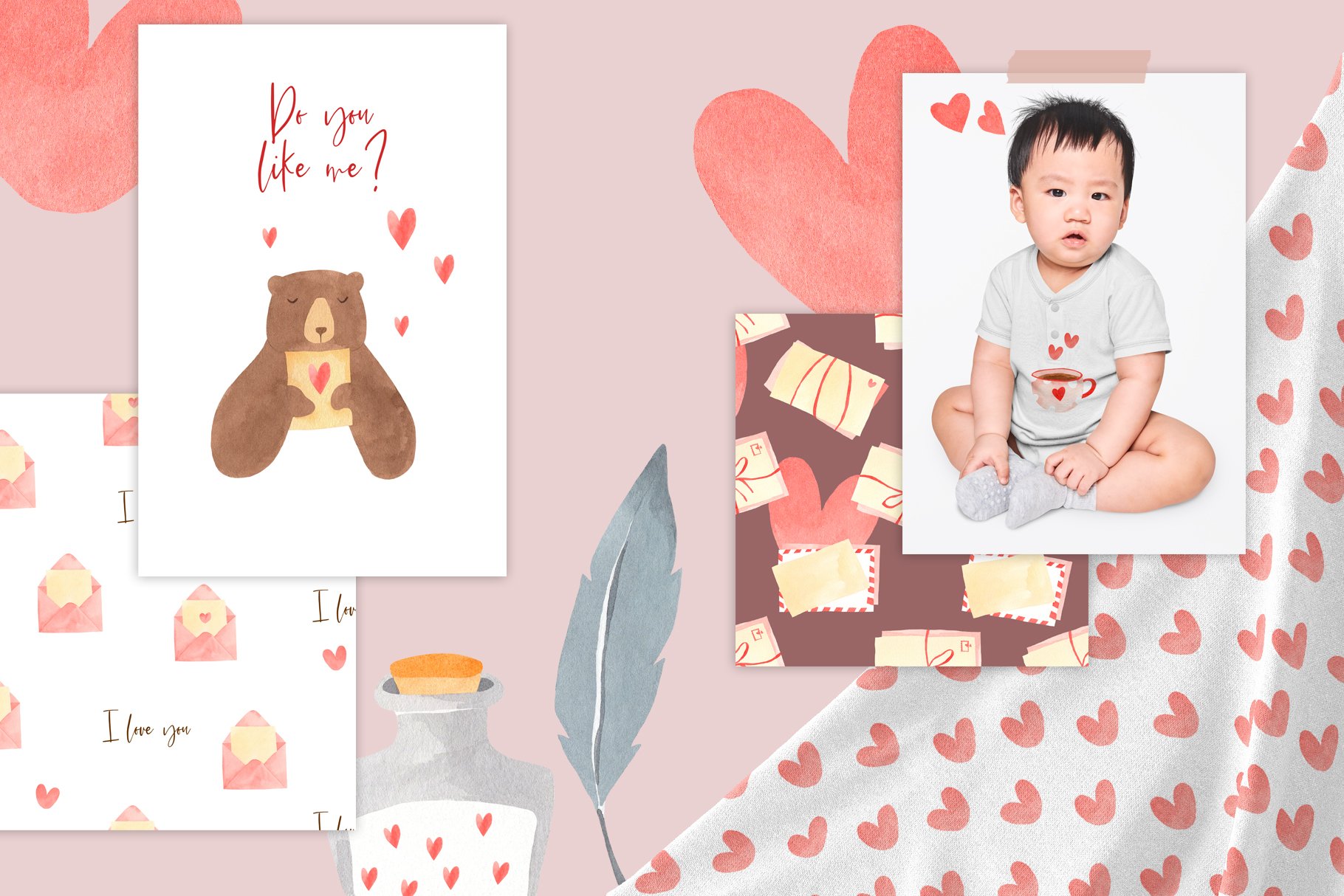 Be My Valentine Clipart preview image.