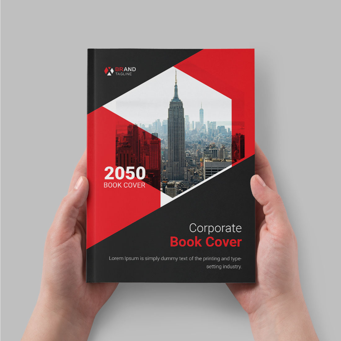 Corporate book cover template design preview image.