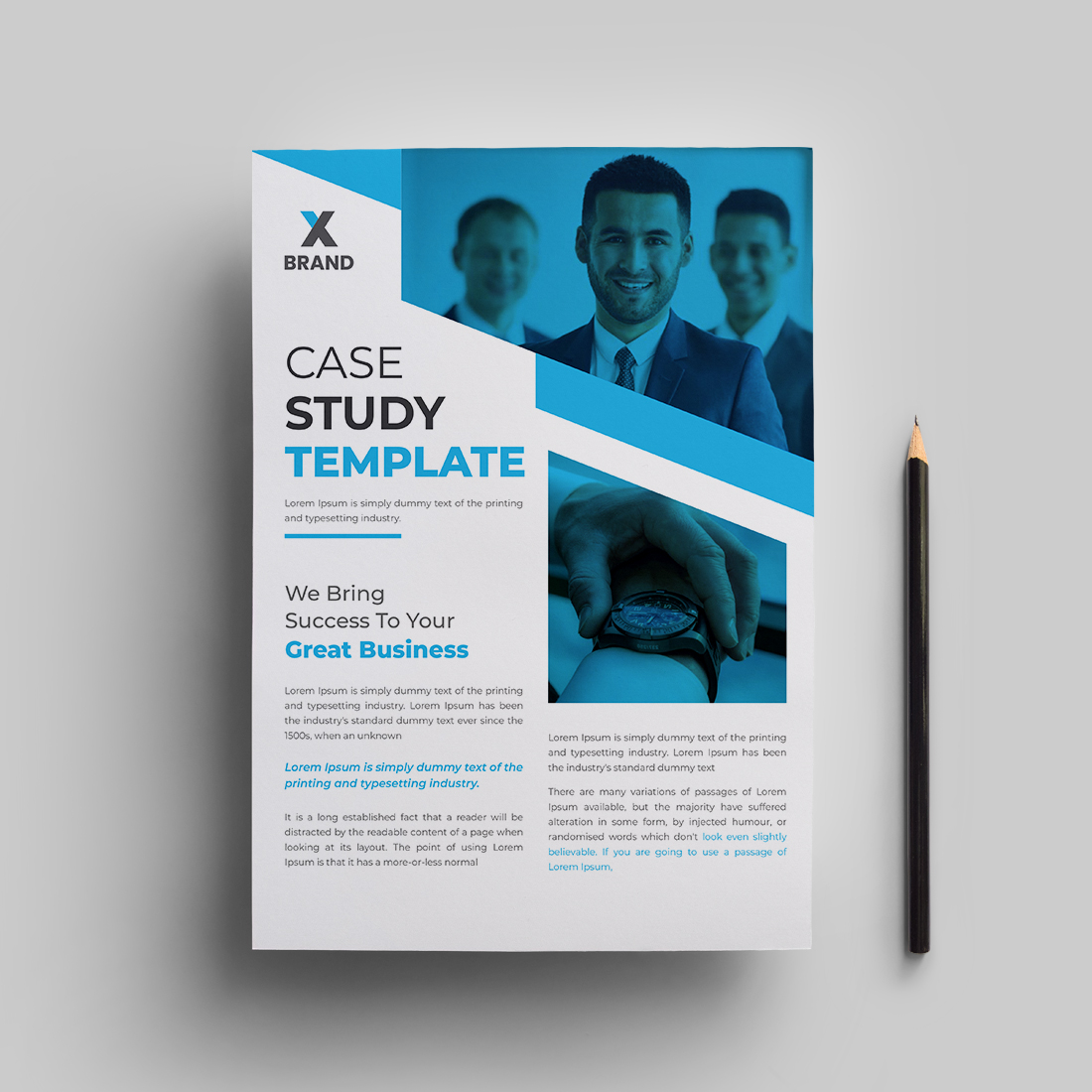 Case study template design preview image.