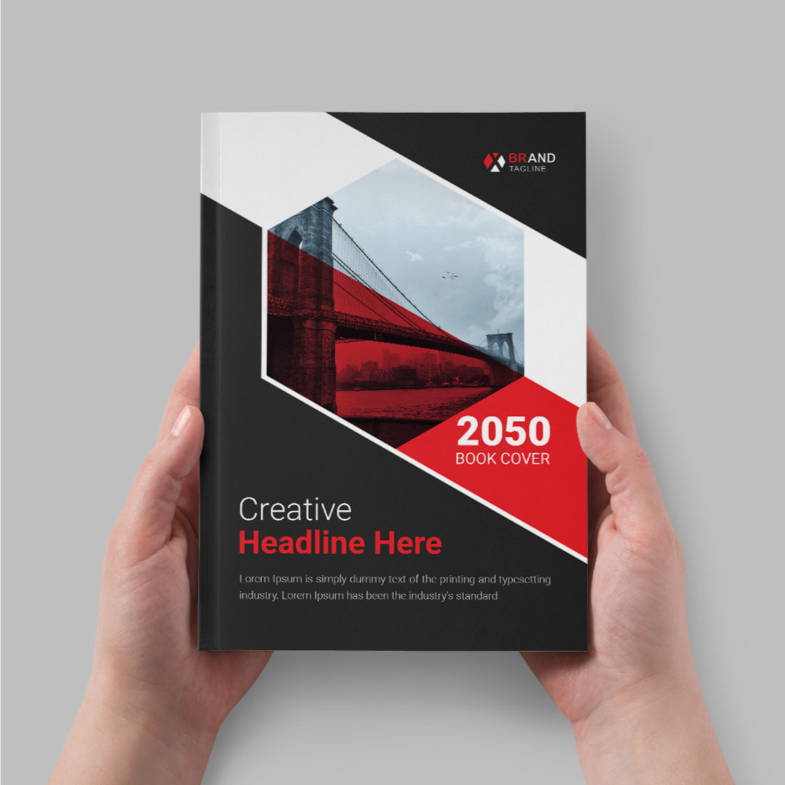 Corporate and modern book cover design template preview image.