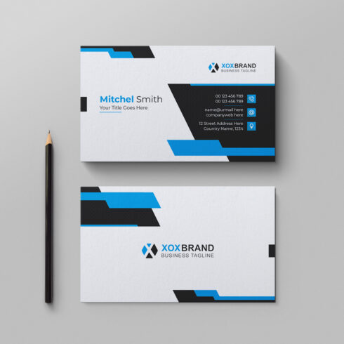 Modern business card design template cover image.