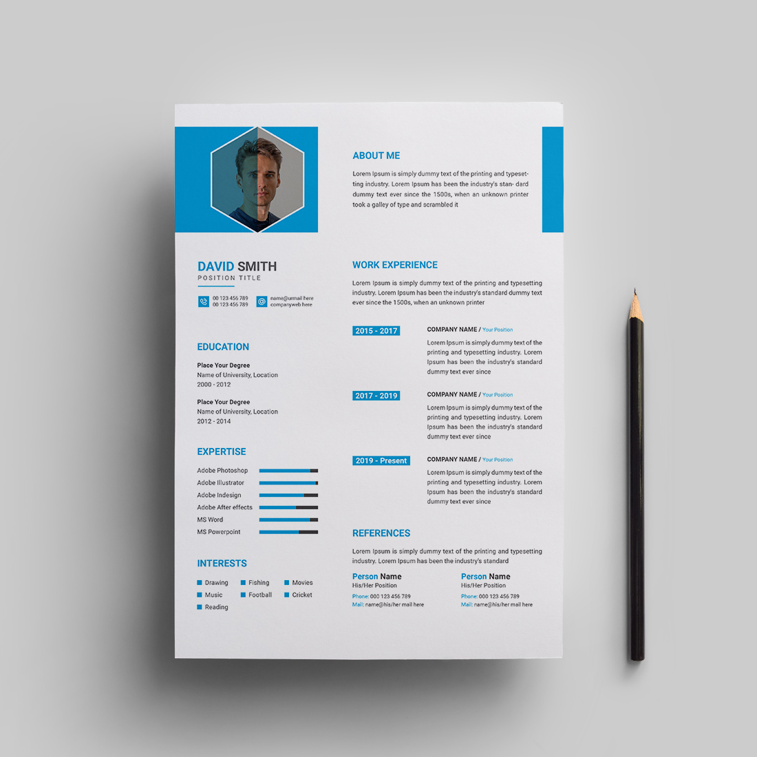 Resume design preview image.