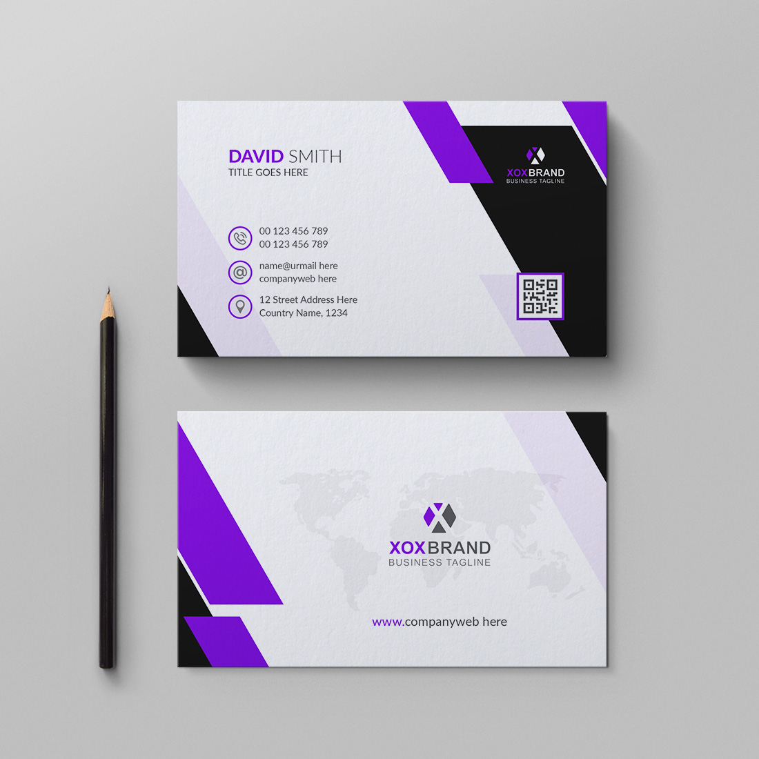 Creative and modern business card preview image.