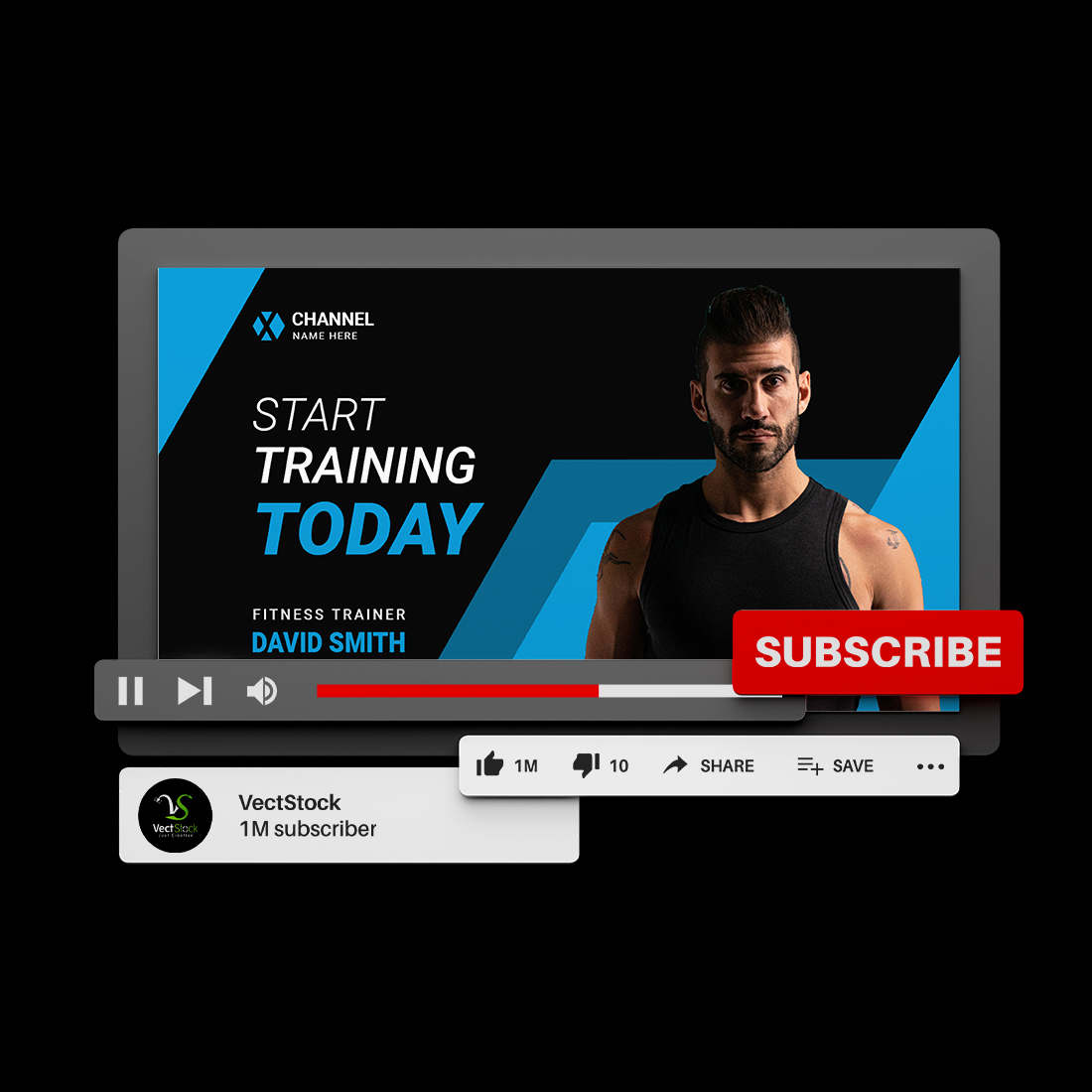 Gym Fitness Youtube thumbnail preview image.