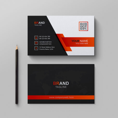 Red orange gradient business card cover image.