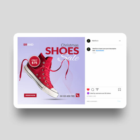 Shoes sale for social media post or square banner template design cover image.