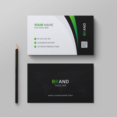 Creative and abstract business card design template cover image.