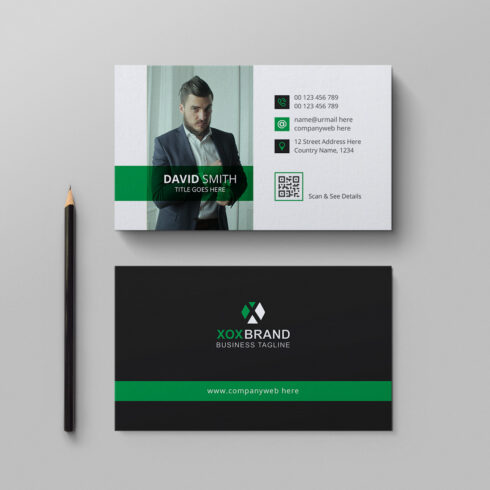 Clean and minimalist business card design cover image.