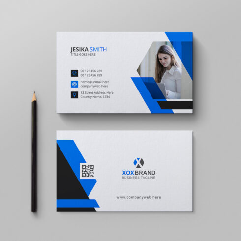 Creative and Clean business card design cover image.