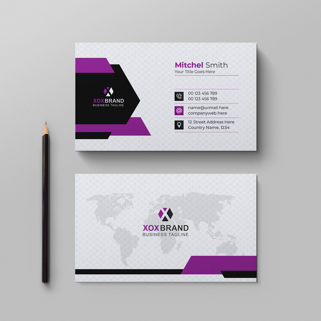 Minimal business card design preview image.