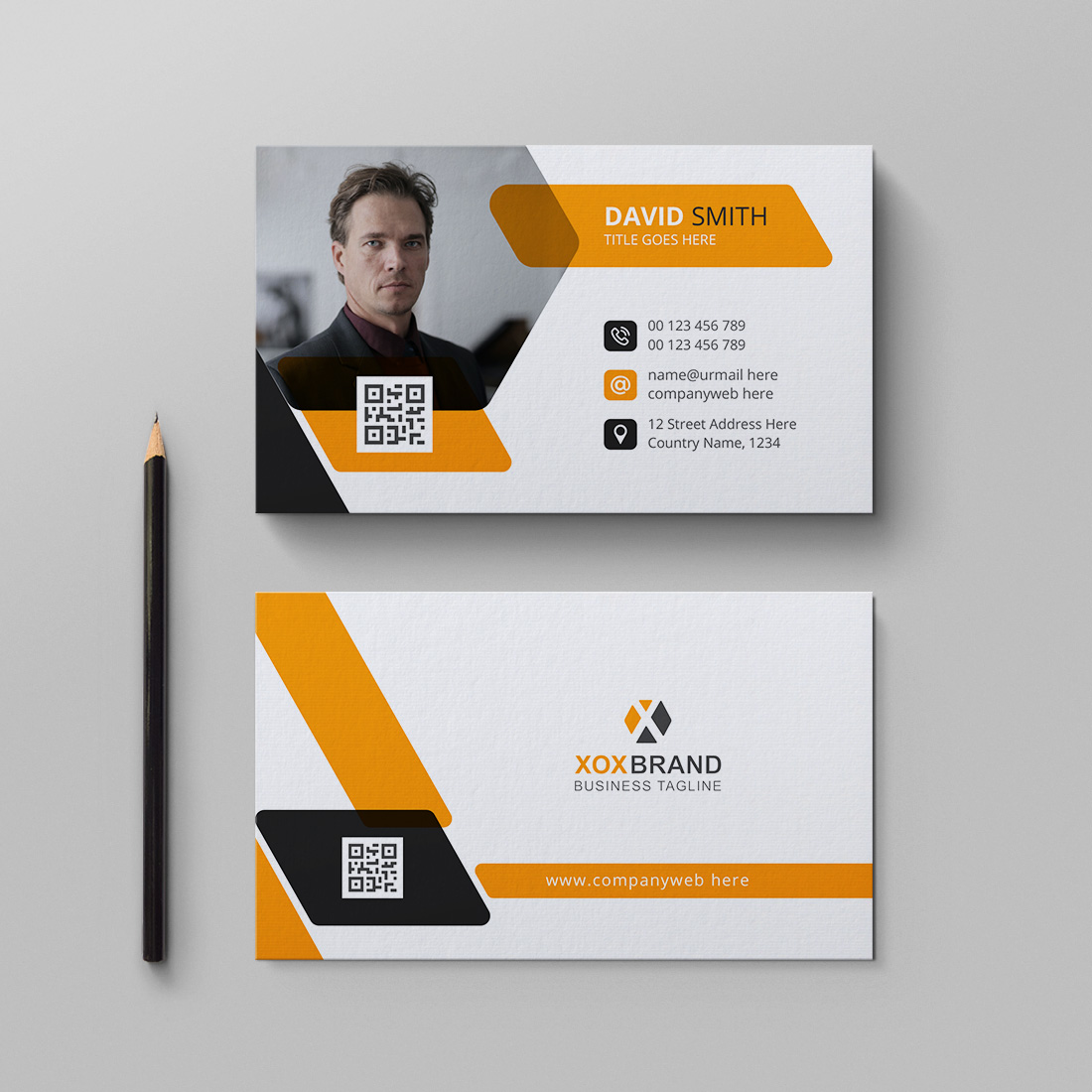 Modern business card design template cover image.