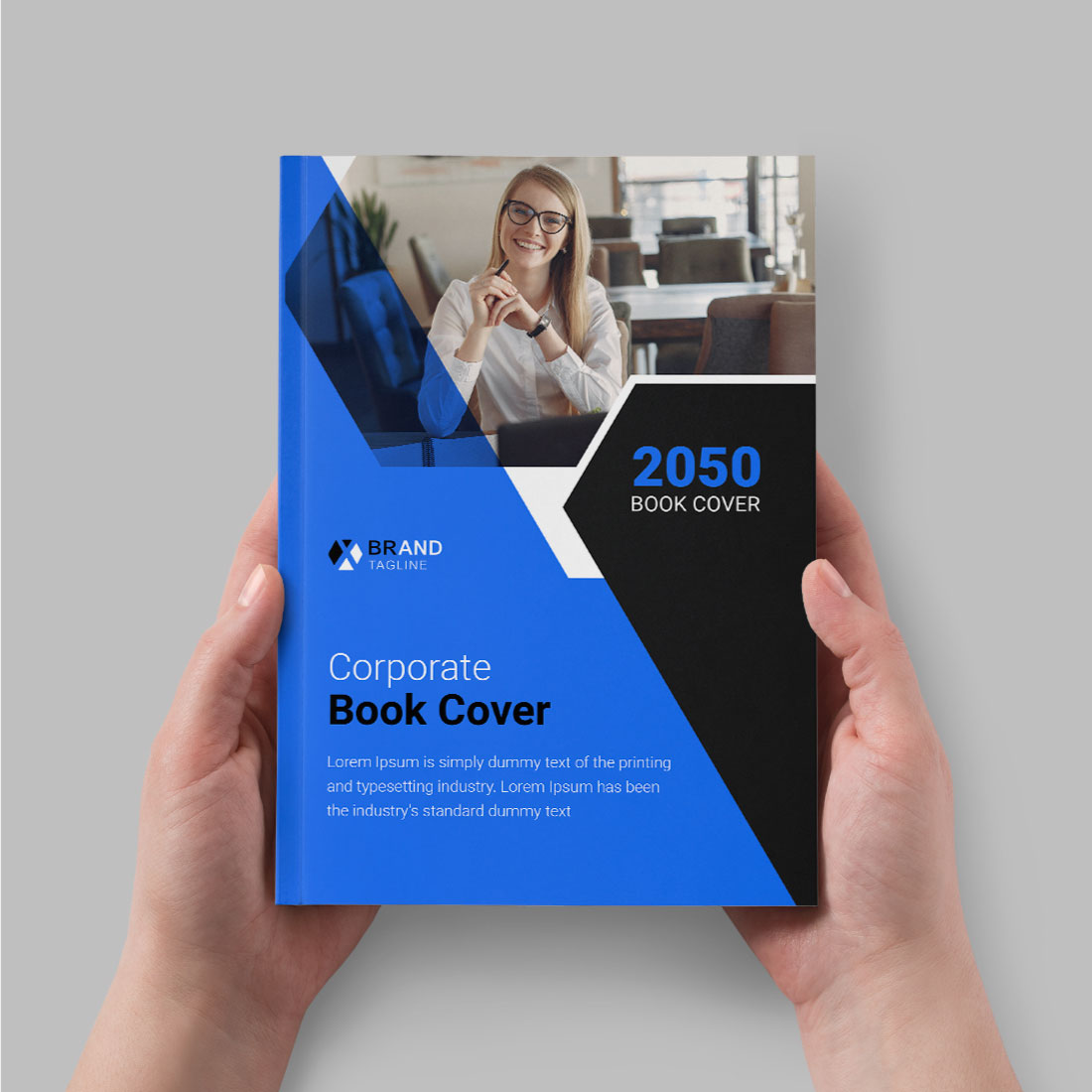 Creative book cover design template preview image.