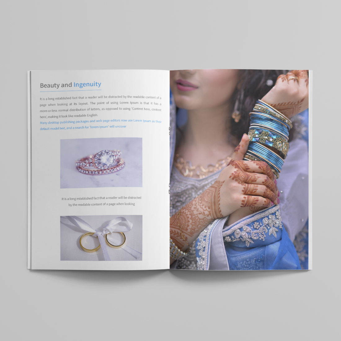 Jewelry Business Brochure Design Template preview image.