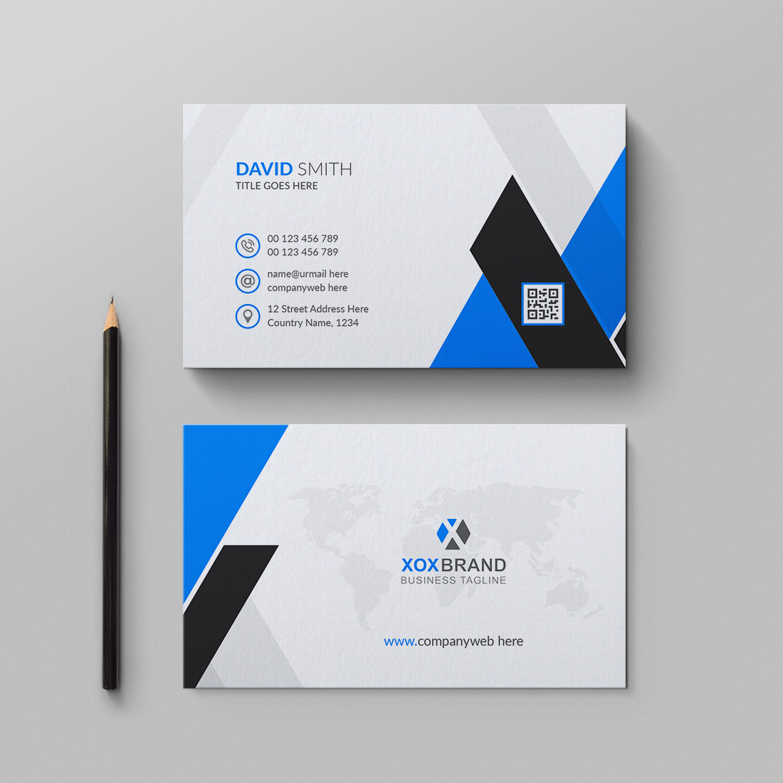 Creative and modern business card template preview image.