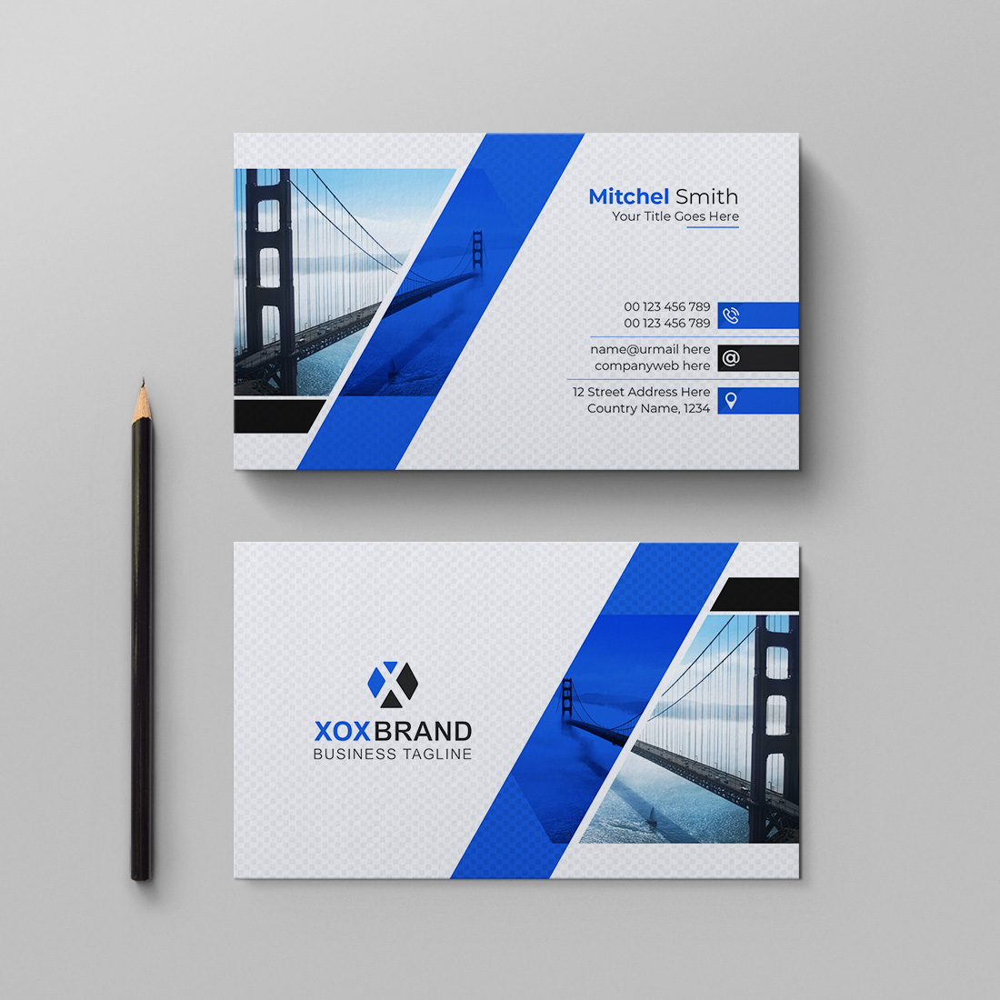 Creative and modern business card design preview image.