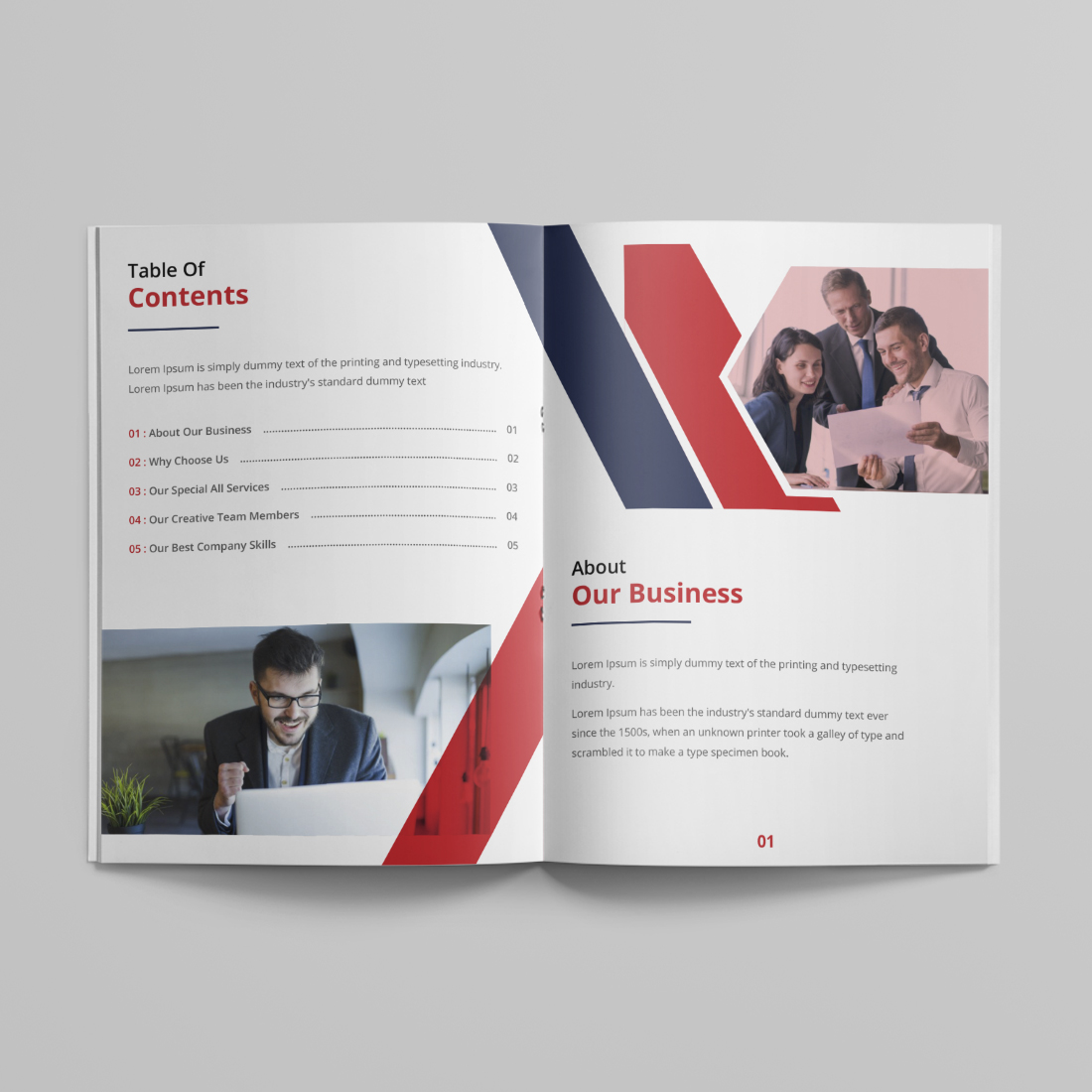 Modern Bifold Brochure Design Template preview image.