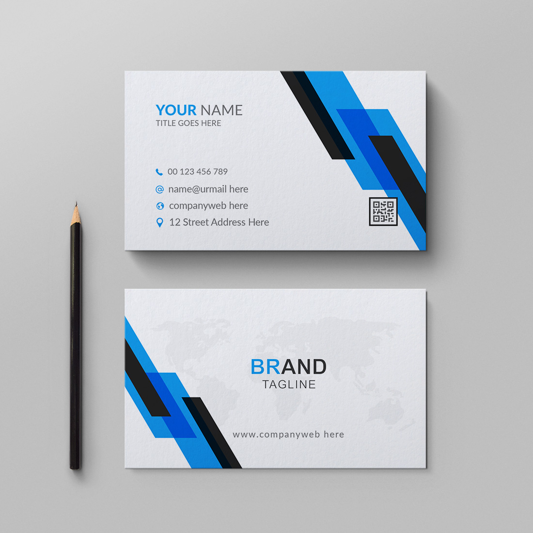 Professional and creative business card design template preview image.