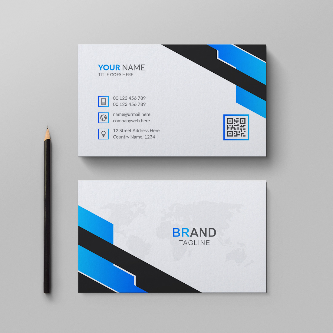 Professional and clean business card design preview image.