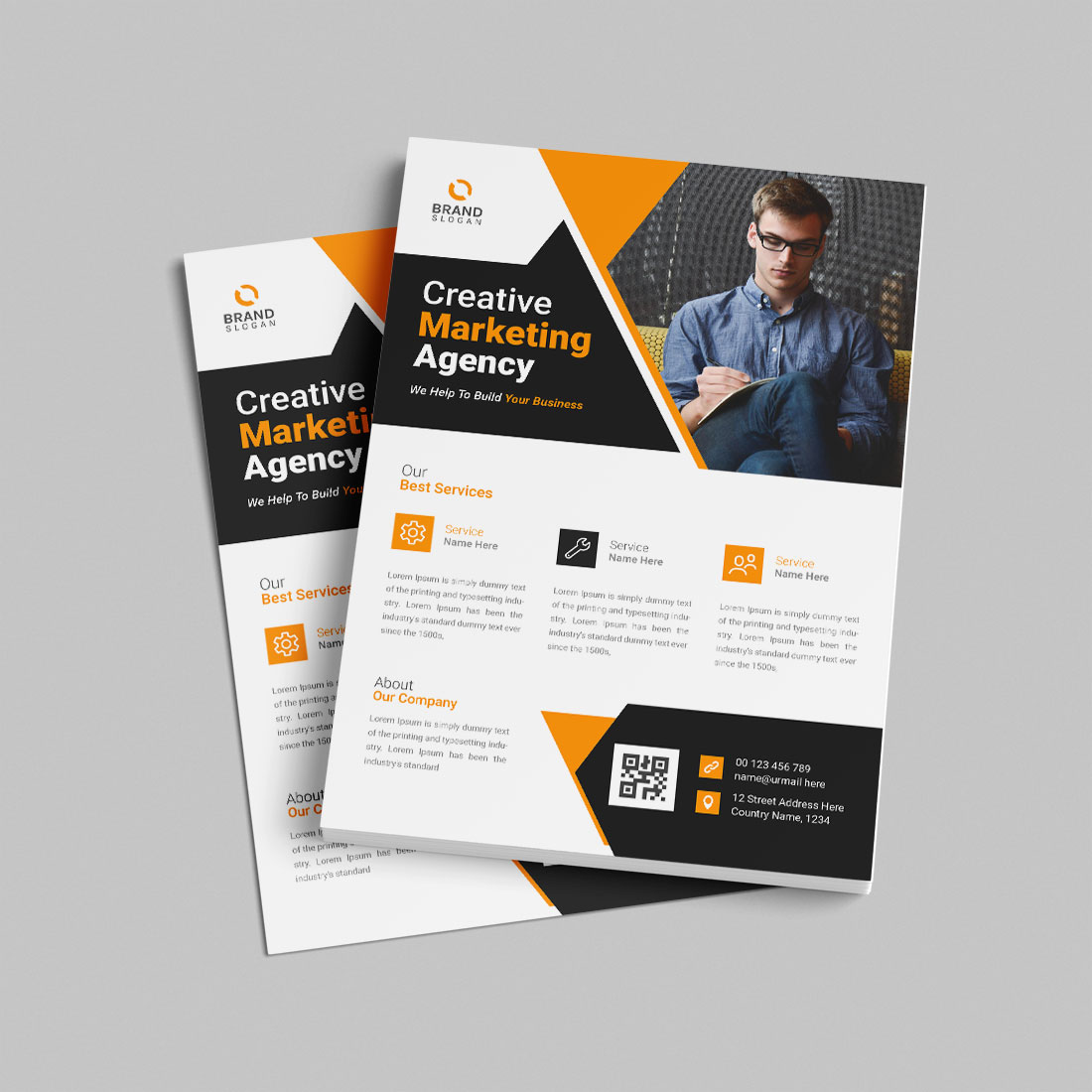 Creative and modern business marketing flyer design template preview image.