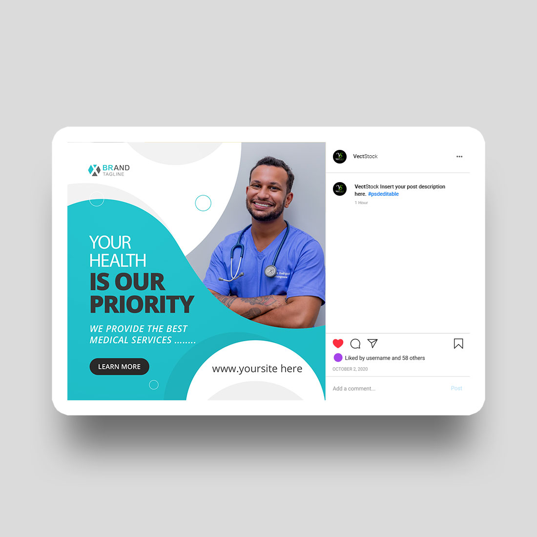 Medical social media Instagram post and banner preview image.