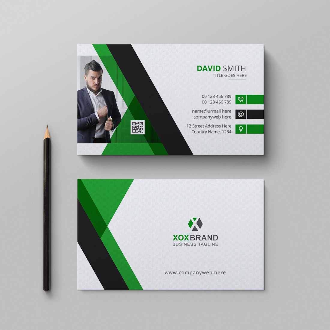 Creative business card design template preview image.