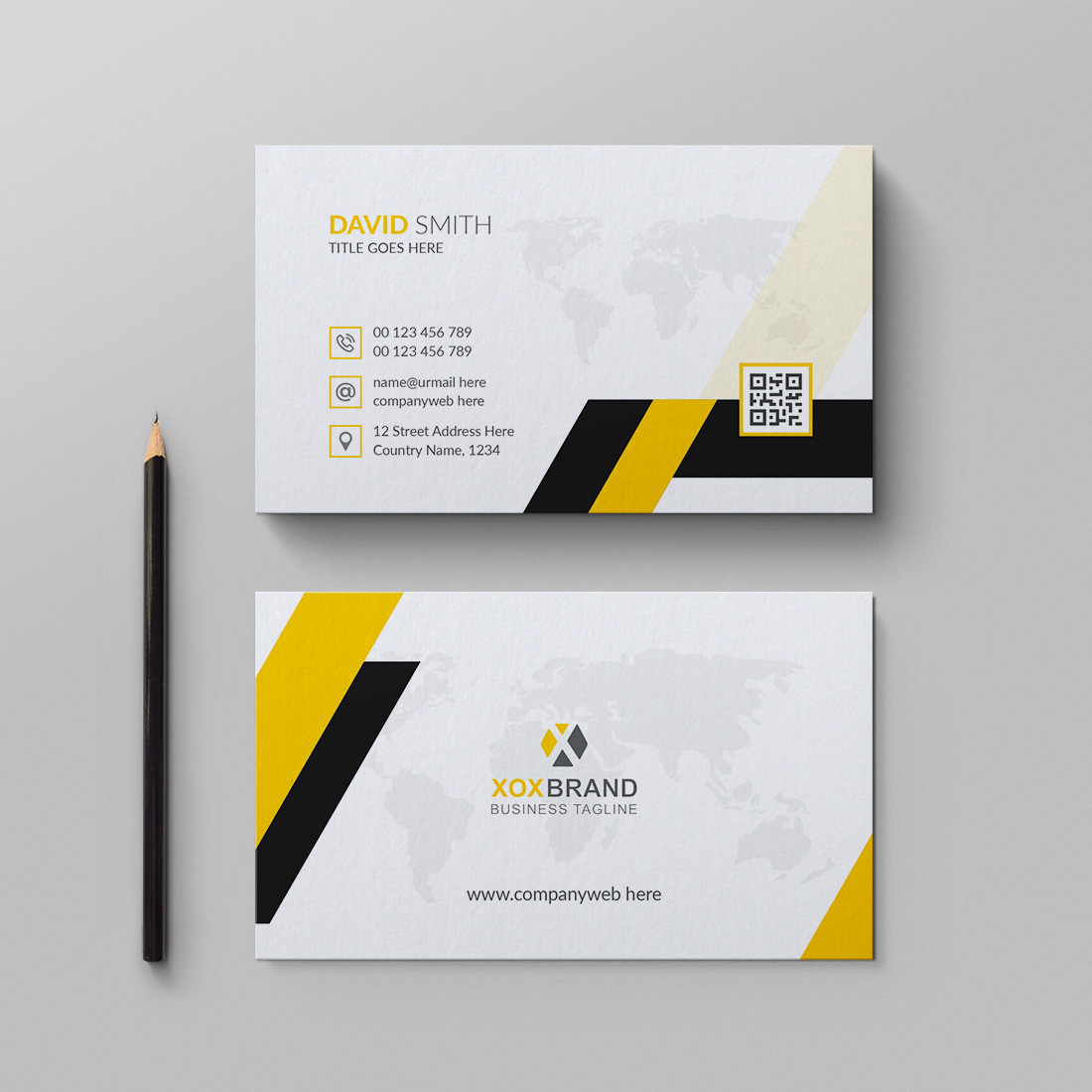 Creative and modern business card template preview image.