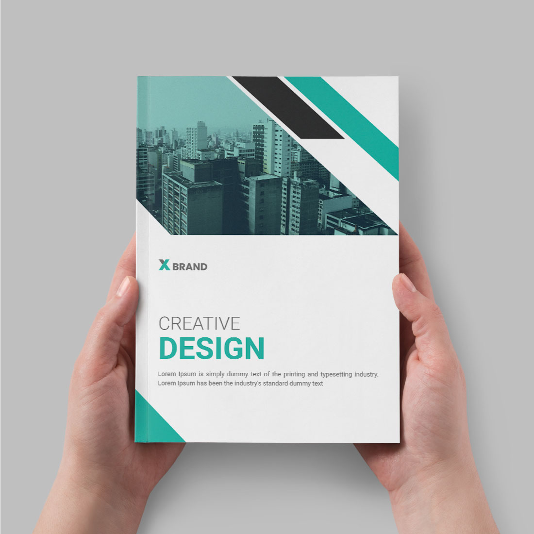 Business book cover design template preview image.