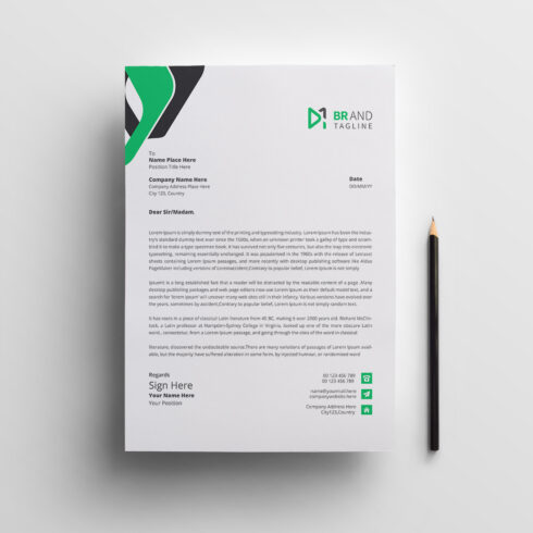 Business company letterhead design template cover image.