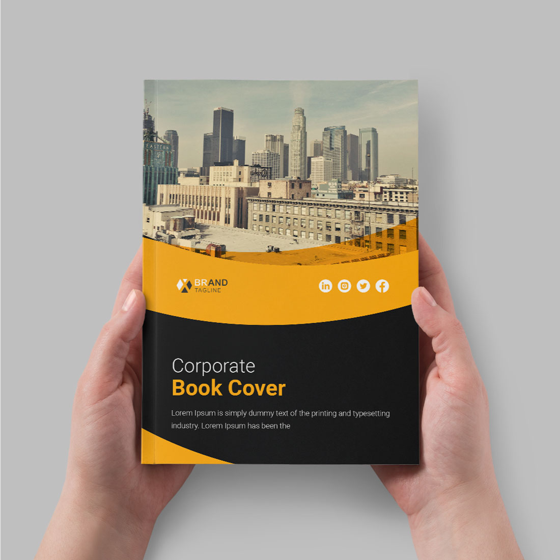 Corporate business book design annual report or brochure cover page preview image.