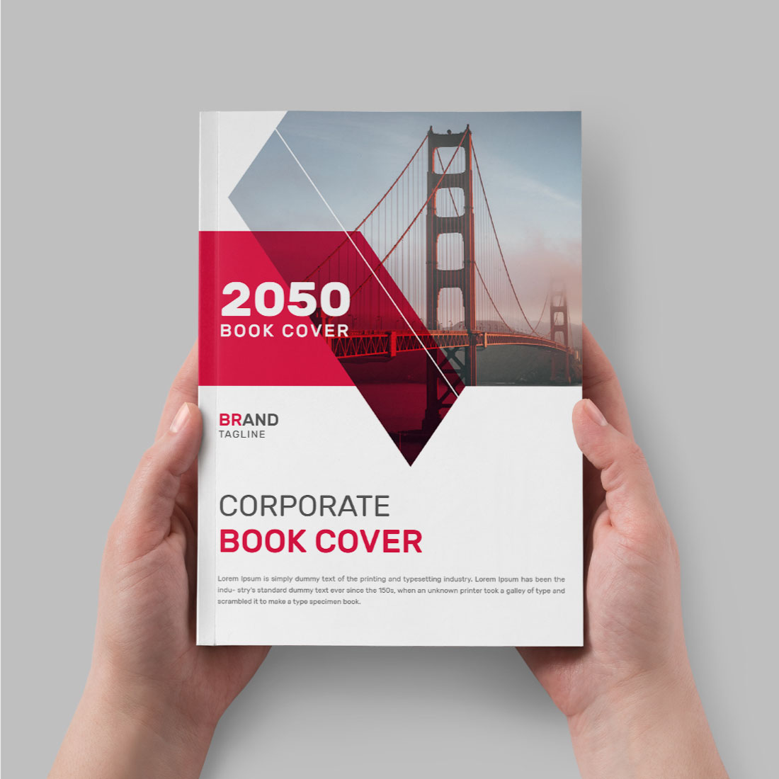 Corporate book cover design template in a4 preview image.