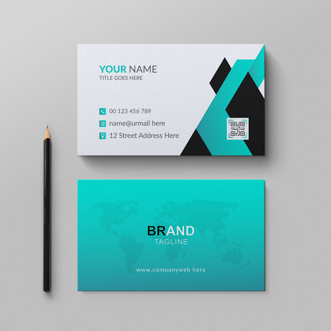 Business card design template cover image.